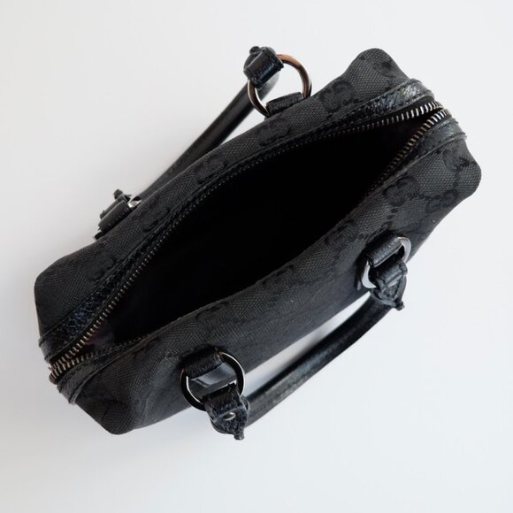 Authentic Preowned Gucci Black GG Canvas Mini Boston Bag - Picture 15 of 16